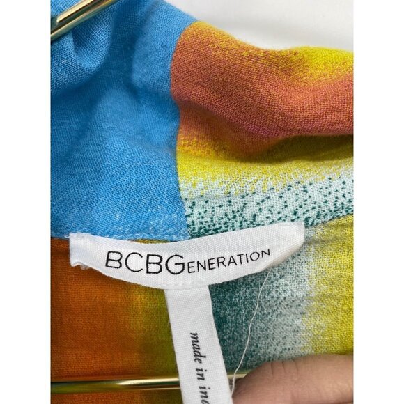 BCBGENERATION WOMEN'S STRIP COVER UP KIMONO BELL SLEEVE SIZE XL FRONT TIE - Picture 5 of 6